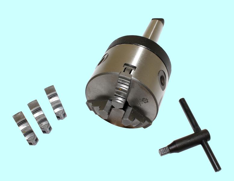 Патрон токарный d 160 мм 3-х кулачковый с хвостовиком КМ5 с лапкой, кулачки К11 Патрон токарный d 160 мм 3-х кулачковый с хвостовиком КМ5 с лапкой, кулачки К11