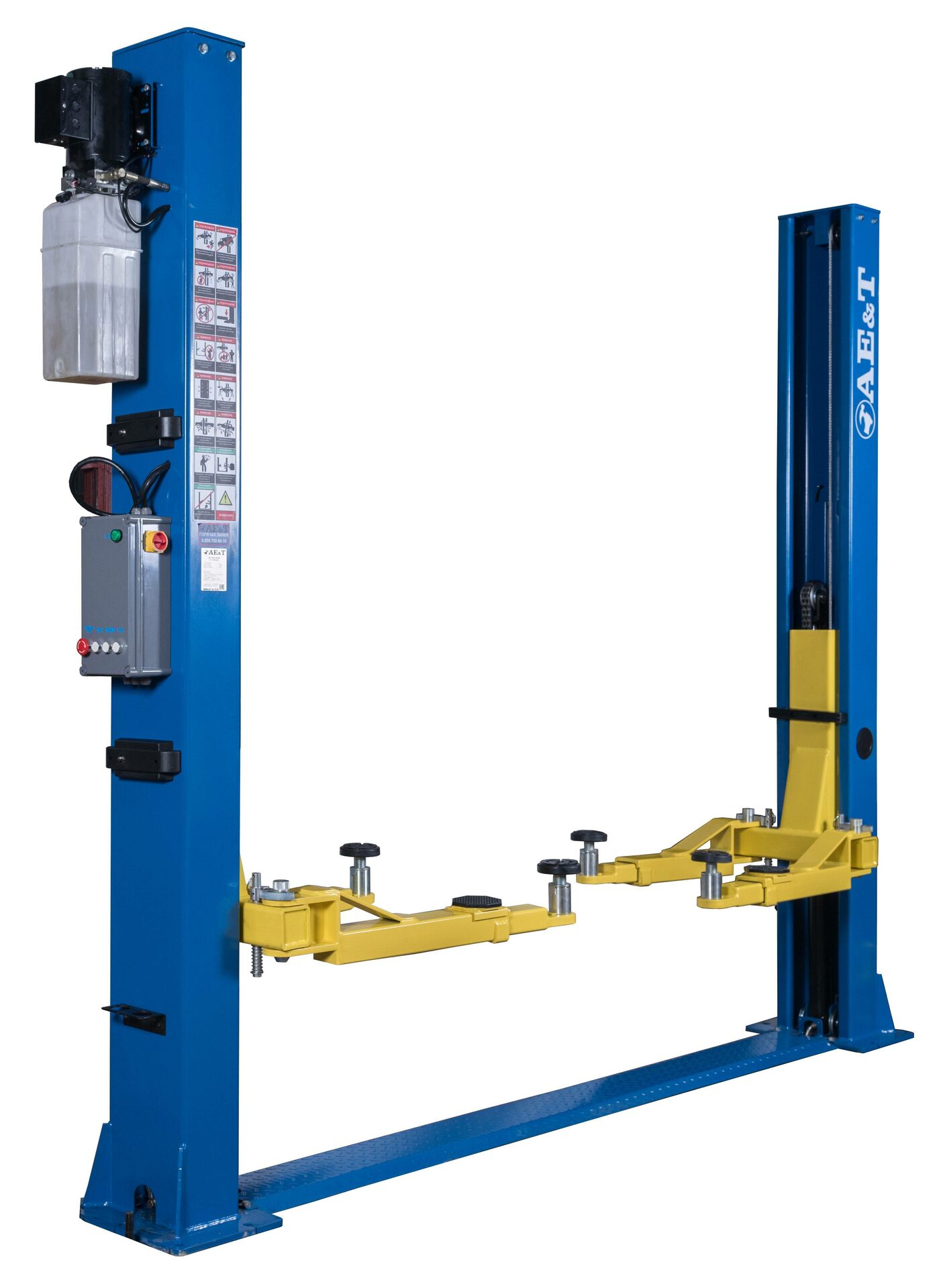 Подъемник двухстоечный AE&T T4B, 4т, электрогидравлический с электро блокировкой, 380В