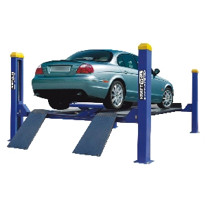 Подъемник четырехстоечный KraftWell г/п 4000 кг. платформы для сход-развала KRW4WA_blue