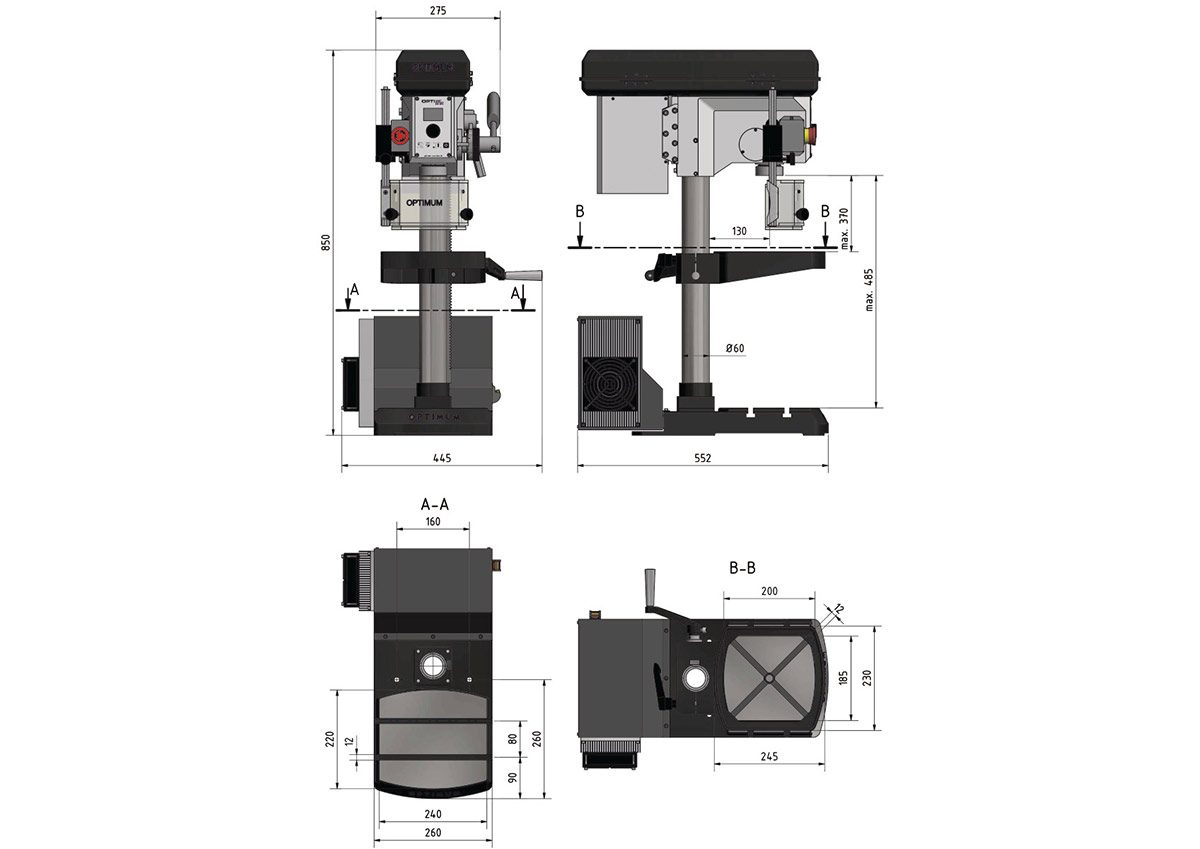 Сверлильный станок Optimum 3020220 OPTIdrill DH18V Vario (220 В)