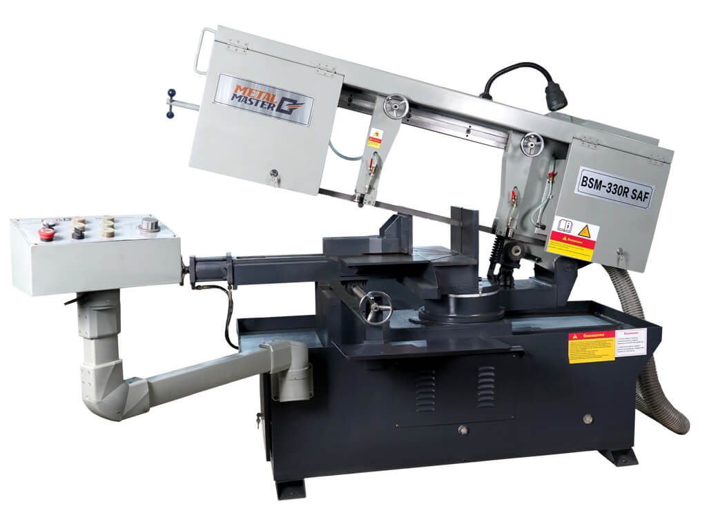 Полуавтоматический ленточнопильный станок MetalMaster BSM-330R SAF Полуавтоматический ленточнопильный станок MetalMaster BSM-330R SAF