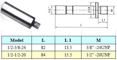 Оправка КМ3 / 1/2"-20UNF без лапки (М12х1.75), для резьбовых патронов