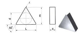 Пластина TРGN - 220408 ВК8(YG8) трехгранная (01331) гладкая без отверстия