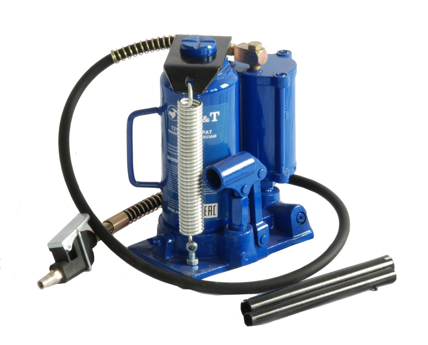Домкрат пневмогидравлический бутылочный AE&T Т21012 12т