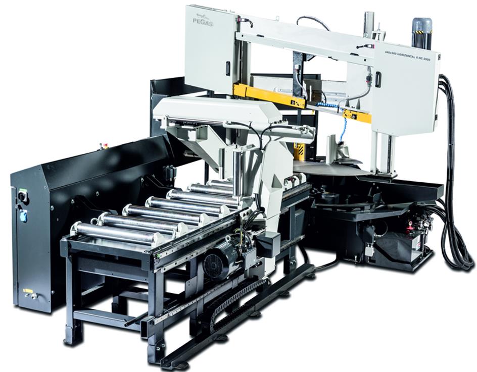 Двухколонный ленточнопильный станок с поворотной рамой Pegas-Gonda 440×600 Horizontal X-NC-BS