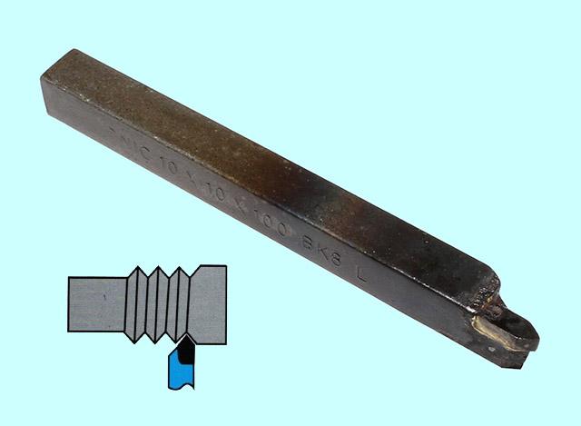 Резец Резьбовой 10х10х100 ВК8 для наружной резьбы левый DIN 282-60