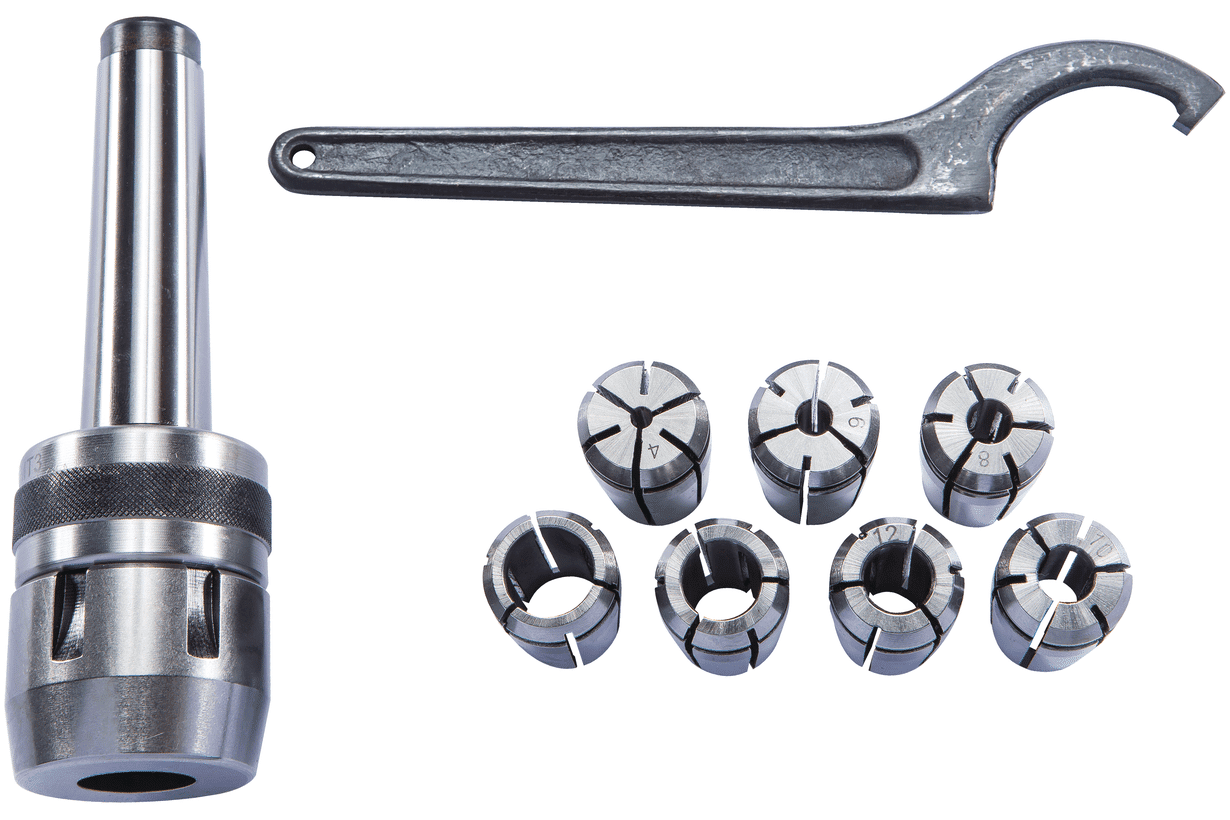 Цанговый патрон Jet МК-3/ER40 с набором из 7 цанг: 4,6,8,10,12,14,16 мм ITA10037 Цанговый патрон Jet МК-3/ER40 с набором из 7 цанг: 4,6,8,10,12,14,16 мм ITA10037