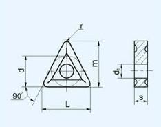 Пластина TNMG - 220412 СТ25М трехгранная dвн=5мм (01125) с 2-х сторонним стружколомом